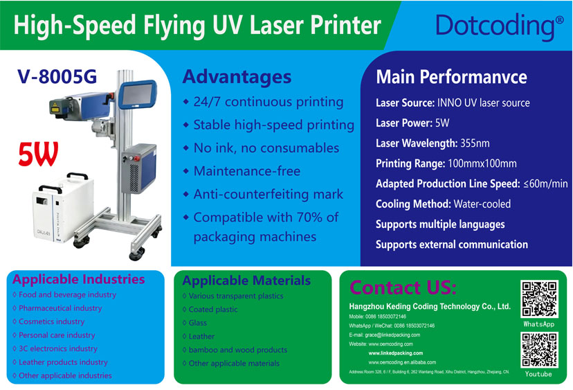 High-speed Flying UV Laser Printer